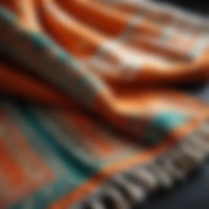 A close-up of a pioneer scarf draped elegantly in a natural setting.