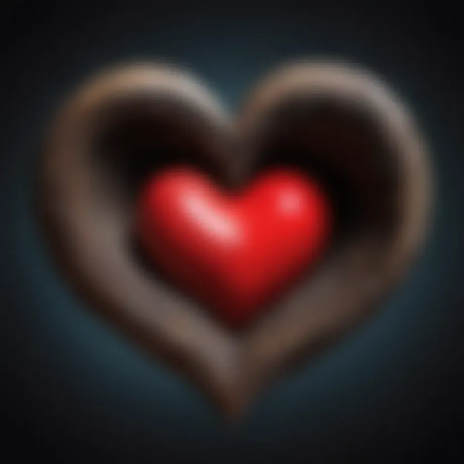 A heart torn between love and hate, symbolizing emotional conflict