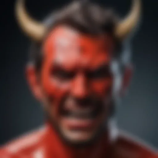 The protagonist in a moment of emotional turmoil, illustrating the duality of his nature.