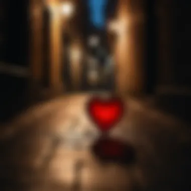 A dark alley illuminated by a streetlight, symbolizing hidden secrets and love