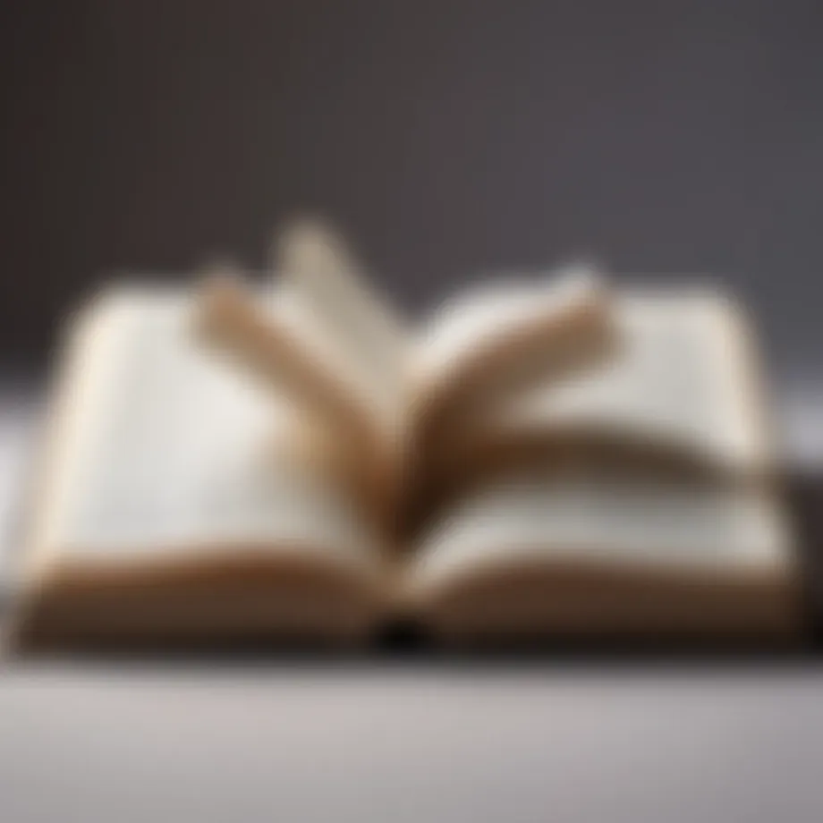 A contemplative view of a book with pages turning, symbolizing the depth of literature