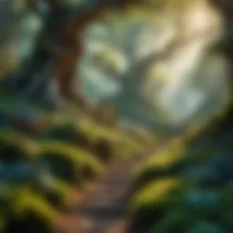 An enchanting forest scene representing fantasy realms