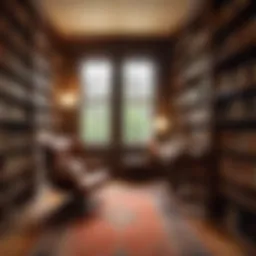 A contemplative author in a cozy library