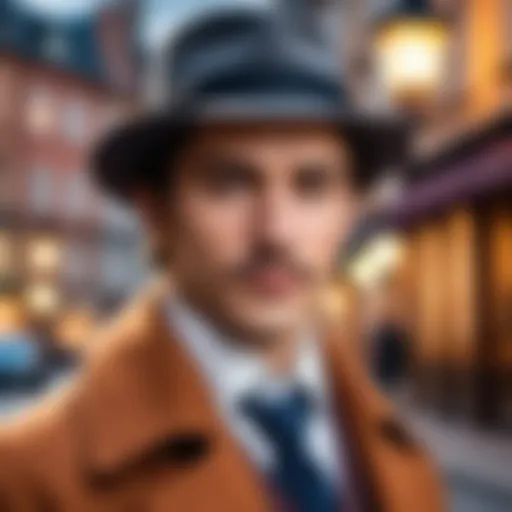 An illustration depicting the protagonist of the Fandorin series in a historical setting, emphasizing his detective skills.
