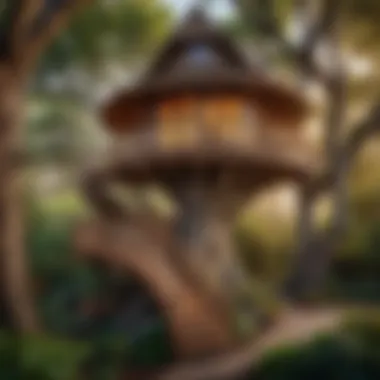 An enchanting treehouse with artistic designs