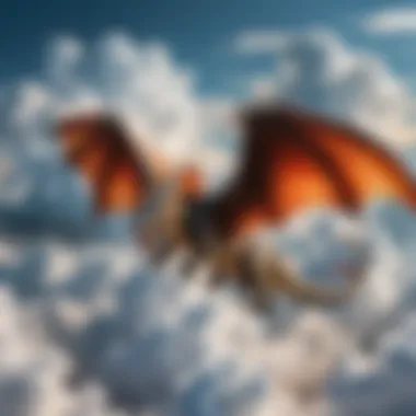 Majestic Dragon A breathtaking dragon soaring through the clouds