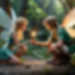 A benevolent fairy tale hero assisting a creature in distress