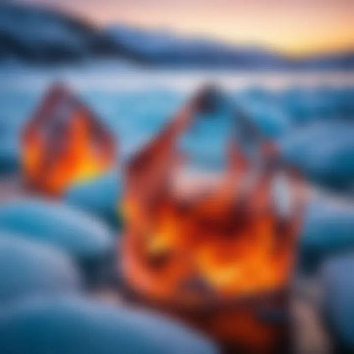 The paradox of fire and ice symbolized through a striking visual.