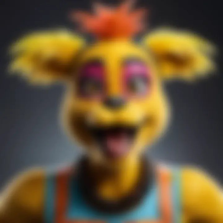 Chica demonstrating her colorful features