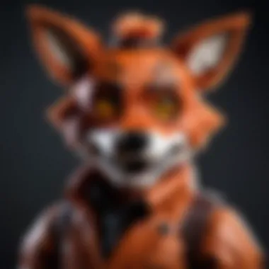 Detailed illustration of Foxy from Five Nights at Freddy's showcasing his unique design.