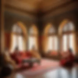 Intricate depiction of a historical harem scene