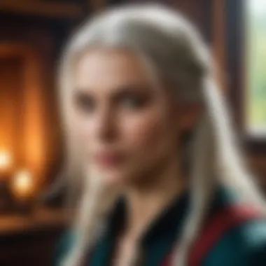 A scene depicting the girl's influence on the narrative in the Witcher series.