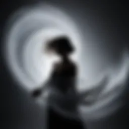 A swirling gray aura radiating from a silhouette