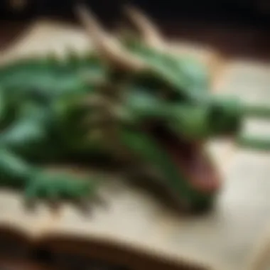 An ancient manuscript depicting various myths surrounding the Green Death Dragon.