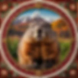 A rich tapestry of cultural symbols reflecting the essence of the Groundhog Day phrase.