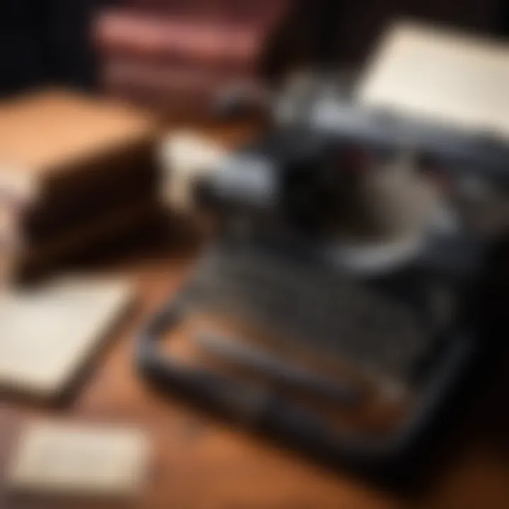 A vintage typewriter symbolizing classic detective literature