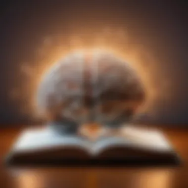 A brain illuminated by ideas from reading, representing cognitive engagement