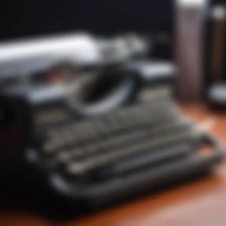 A vintage typewriter symbolizing classic science fiction literature