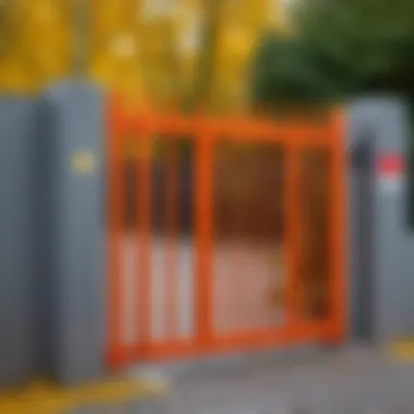 Installation process of a barrier gate at an entrance