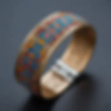 Showcasing Intricate Patterns in Bracelet Design A finished bracelet showcasing intricate patterns