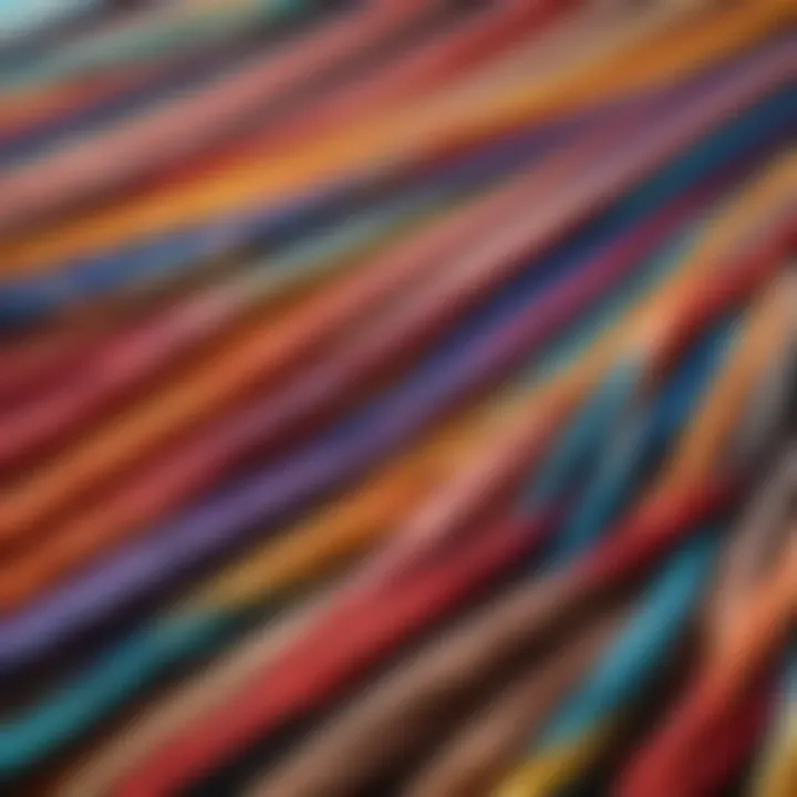 Close-up of intricate rubber band weaving technique