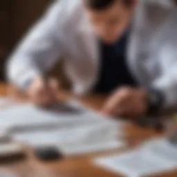 An investigator examining evidence at a crime scene
