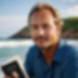 Portrait of Jay Moriarty reflecting his literary essence