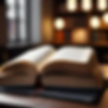 Highlighting Dicker's Thought-Provoking Themes An open book with highlighted passages