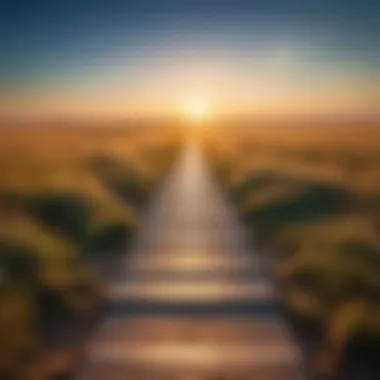 A path leading towards a bright horizon representing the journey of self-discovery