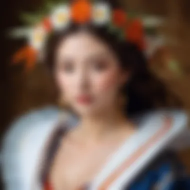 A mystical depiction of Kitsuune transforming into a beautiful woman