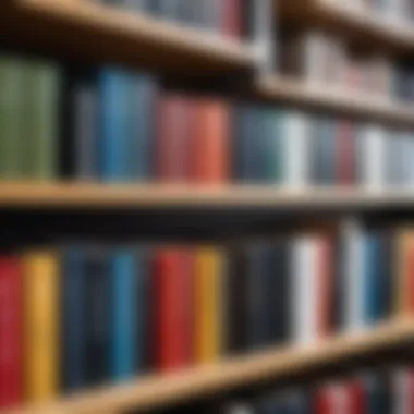 Books displayed on a shelf showcasing Kompasgid's catalog