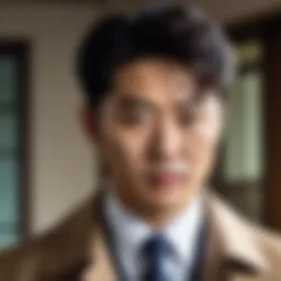 A captivating scene from a Korean detective drama revealing intense investigation.