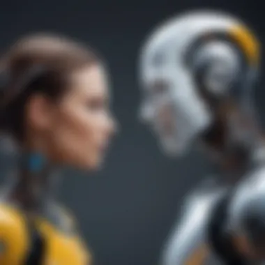 Artistic visualization of robots in modern relationships