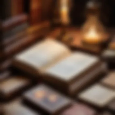 A thoughtful reader immersed in a book, surrounded by historical artifacts.