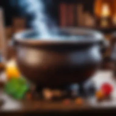 A cauldron bubbling with magical potions