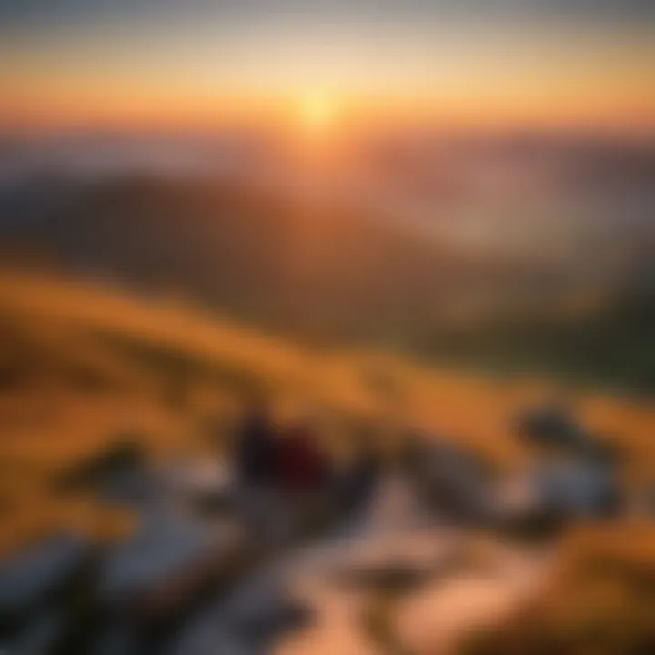 A breathtaking sunset viewed from a mountain peak, illustrating the beauty of shared moments.