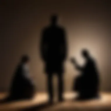 The Duality of Loyalty and Betrayal A shadowed figure contemplating the duality of loyalty and betrayal