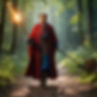 The Sorcerer's Might A character wielding a staff with magical energy