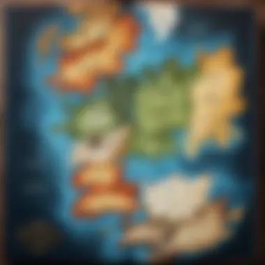 Map of Westeros and Its Locations Map highlighting significant locations in the world of Westeros