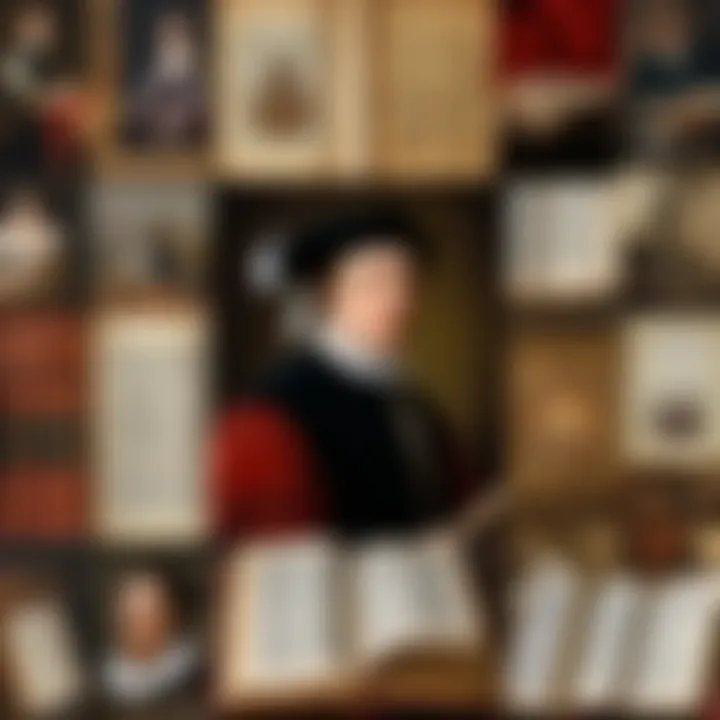 A collage of literary influences from the 16th century