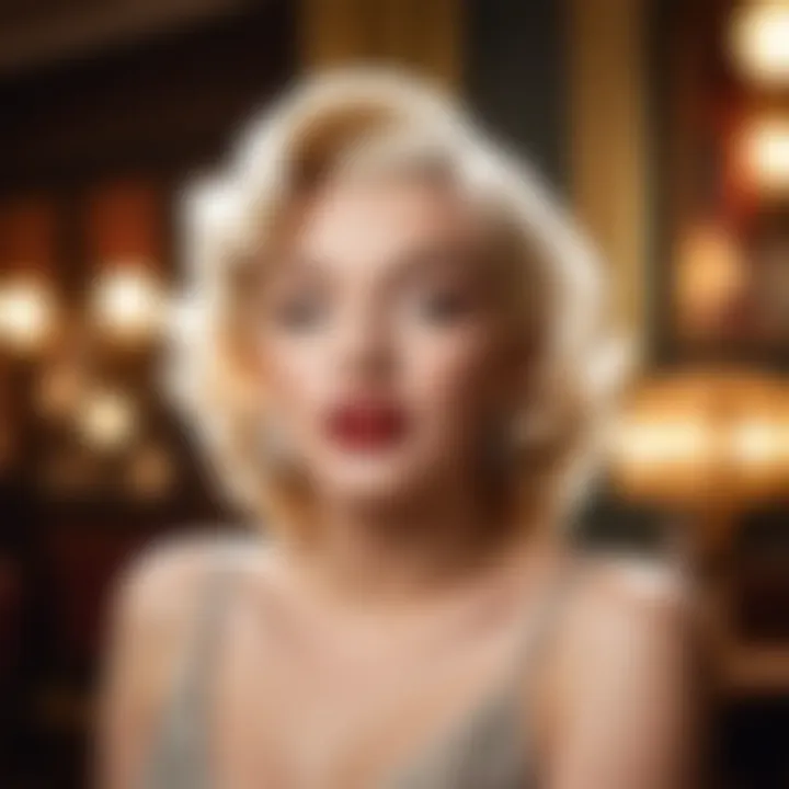 A vintage Hollywood setting representing the era of Marilyn Monroe
