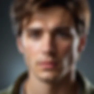 An artistic portrayal of the protagonist highlighting the character's emotional depth.
