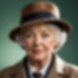 Miss Marple in a classic detective pose