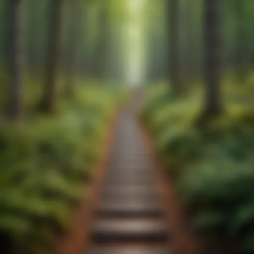 A path diverging in a forest symbolizing life choices