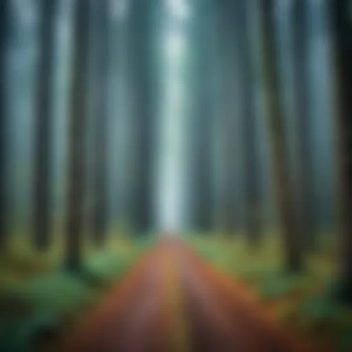 Mysterious vanishing point in a dense forest