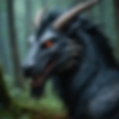 Mythical Creature from Dark Realms A detailed illustration of a mythical creature traditionally found in dark fantasy.