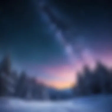 Magical Winter Night Sky A magical night sky filled with twinkling stars and falling snowflakes.