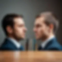 Illustration of contrasting emotions reflecting success and failure