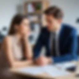 A romantic scene set in a modern office environment, capturing the tension between colleagues.