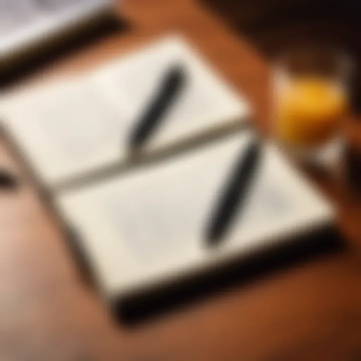 A close-up of a pen and notebook symbolizing creative writing